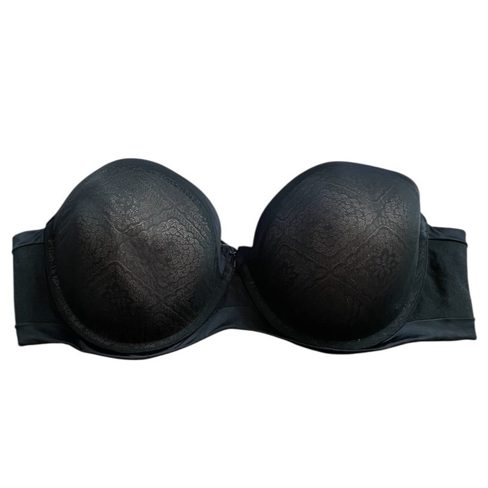 Ambrielle Multiway Strapless Women's 44D Black Nude Lined Bra Lace Overlay plus